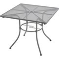 Gec Interion 36in Square Outdoor Caf Table, Steel Mesh, Gray 262079GY